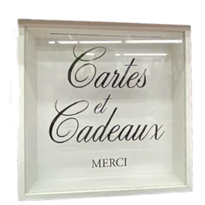 BOÎTE À SOUHAITS BLANCHE ET ACRYLIQUE