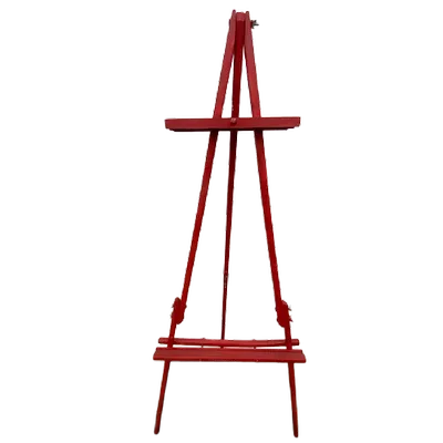 CHEVALET EN BOIS ARGENT ROUGE