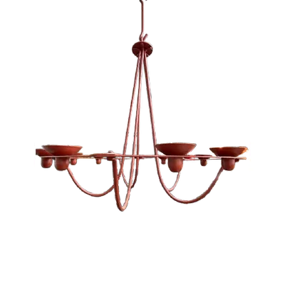 LUSTRE À SUSPENDRE 10 BRANCHES ROUGE