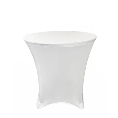 NAPPE SPANDEX POUR TABLE COCKTAIL BASSE 30’’X30’’ – BLANCHE