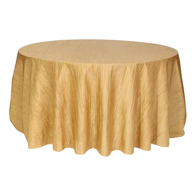 NAPPE RONDE TAFFETAS FROISSÉ 120’’ – OR