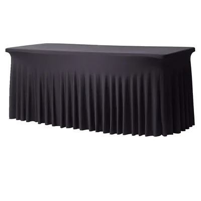 NAPPE SPANDEX AVEC JUPE PLISSÉE RECTANGULAIRE 30’’X72’’ – NOIRE