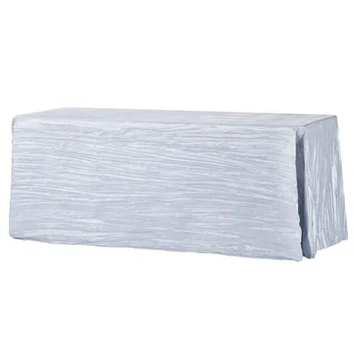 NAPPE RECTANGULAIRE TAFFETAS FROISSÉE 90 X 156’’ – ARGENT