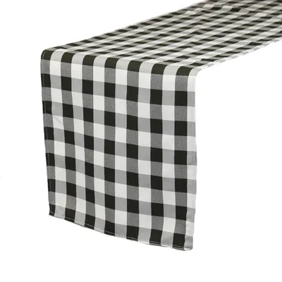 CHEMIN DE TABLE À CARREAUX VICHY – NOIR ET BLANC