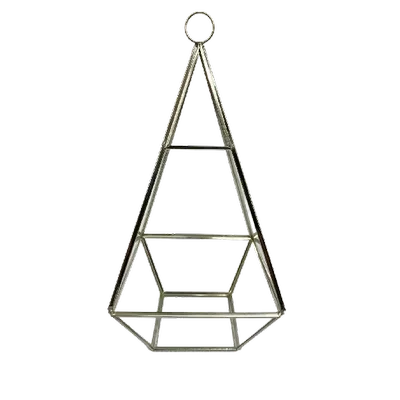 TERRARIUM LANTERNE GÉOMÉTRIQUE ARGENT