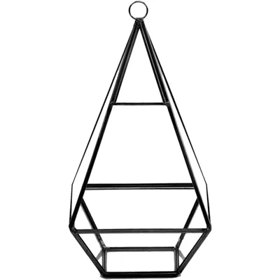 TERRARIUM LANTERNE GÉOMÉTRIQUE NOIR