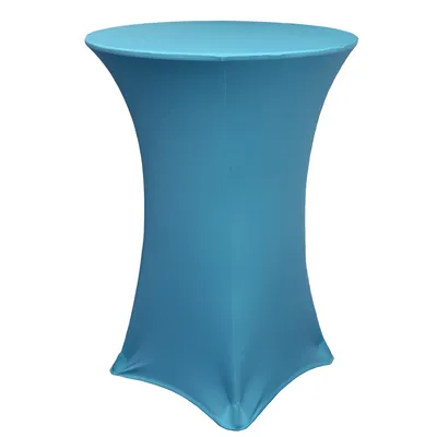 NAPPE SPANDEX POUR TABLE COCKTAIL HAUTE 30’’X42’’ –  BLEU MALIBU