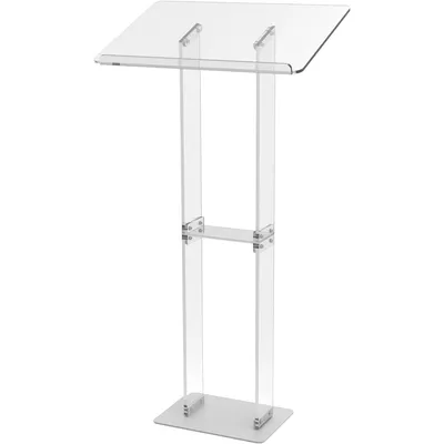 PODIUM LUTRIN EN ACRYLIQUE CLAIR AVEC TABLETTE