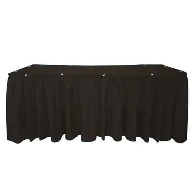 JUPE DE TABLE PLISSÉE EN POLYESTER 14' -NOIR